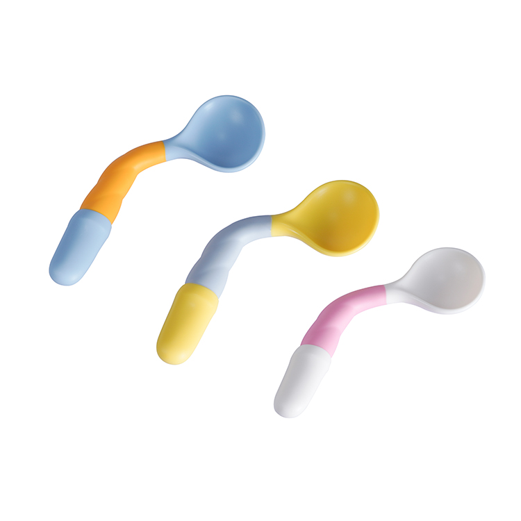 2PCS Silicone Spoon for Baby Utensils Set Auxiliary Food Toddler Learn To  Eat Training Bendable Soft Fork Infant Children Tableware